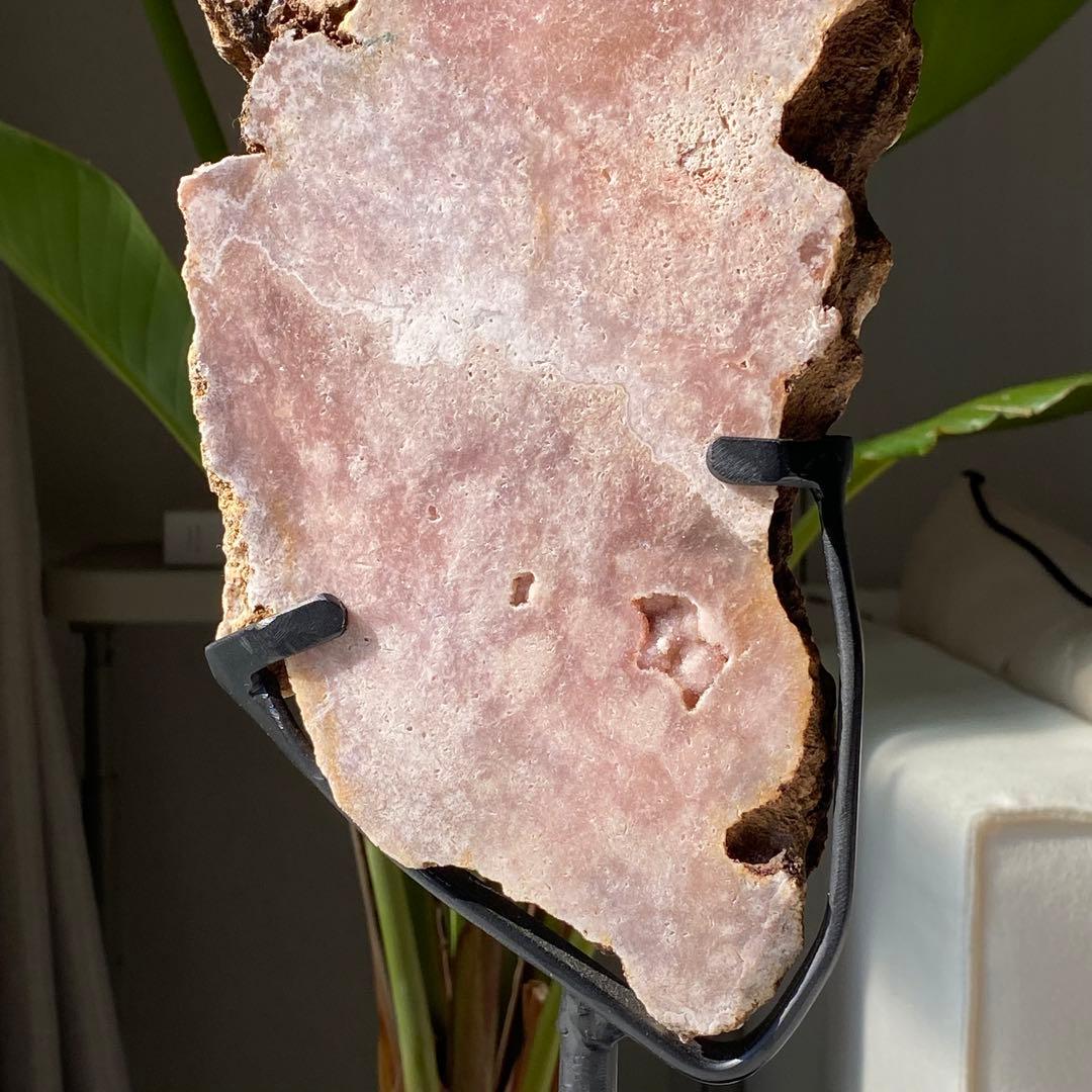 ★★★破格特価【 特大 ピンクアメジスト 原石 スラブ 約3.6kg スタンド