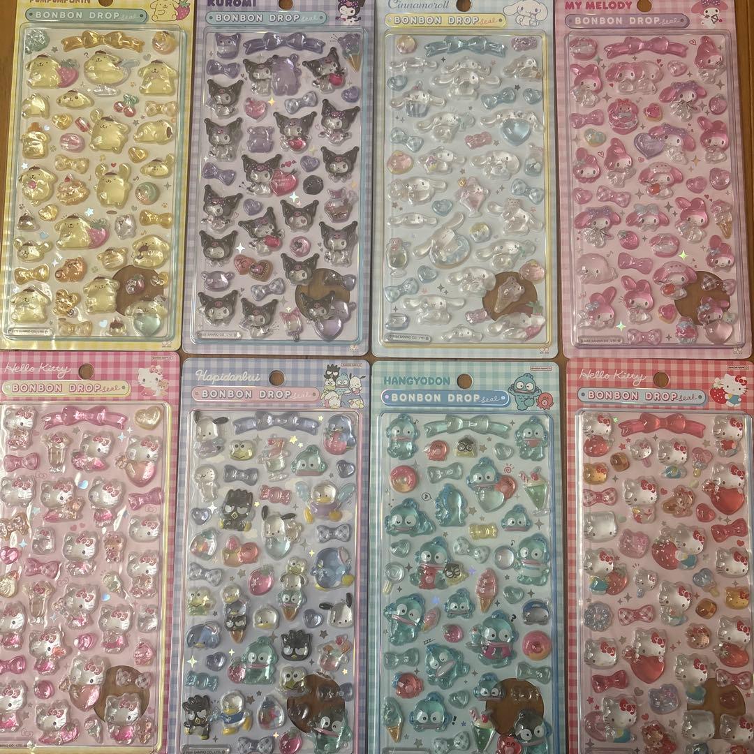 正規品 サンリオ 第二弾 8種 ボンボンドロップシール コンプリート
