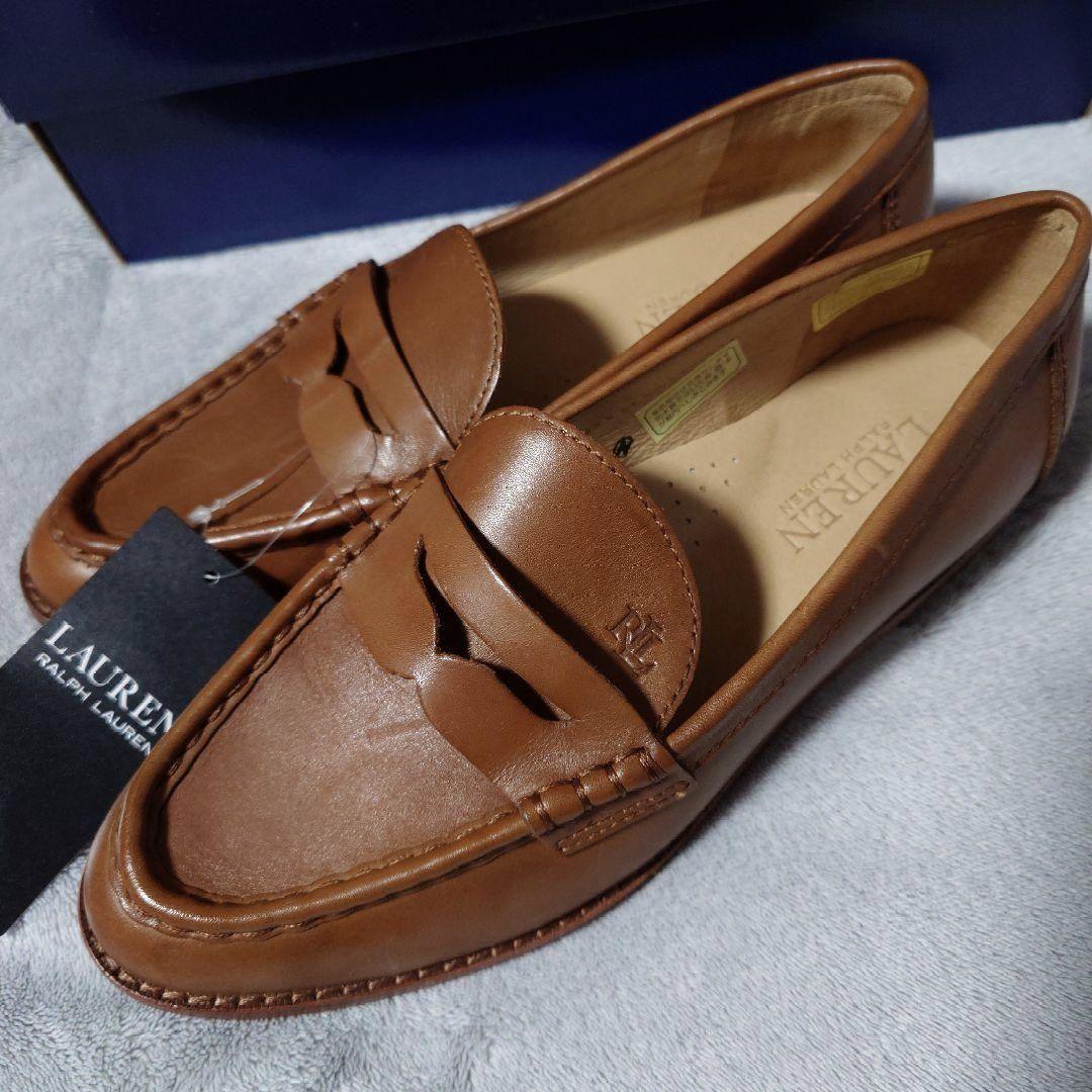ベ*ル様 RALPHLAUREN ポロ ラルフローレン ブラウンレザー ローファ