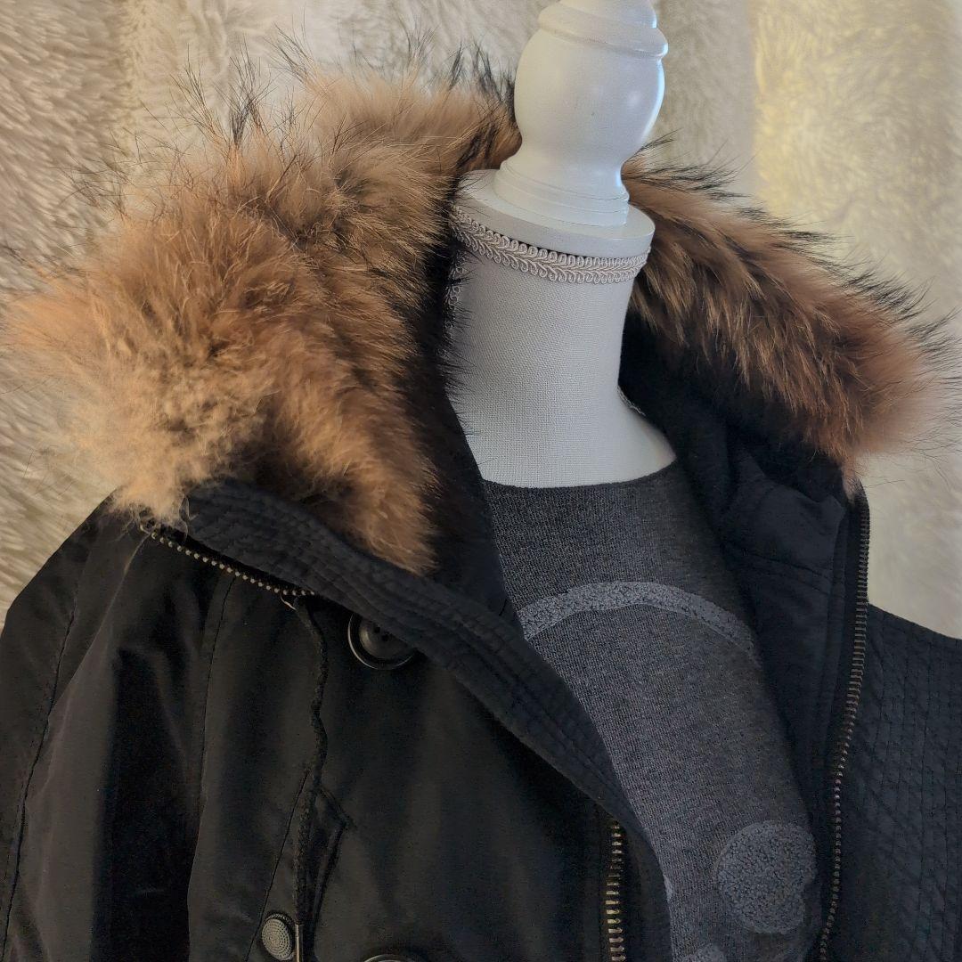 希少 goa ゴア　ラクーンファーコート　ミリタリー　モッズコート　ブラック