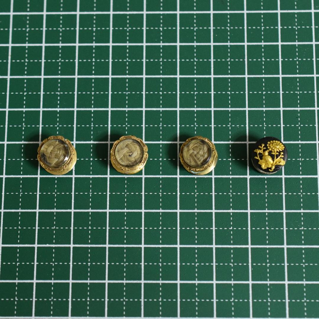 明治期 金工 花鳥図のボタン 里帰り品 本物保証 骨董 骨董品