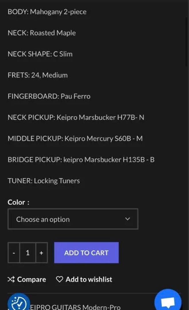 Keipro Guitars Modern Pro ギター 定価18万円