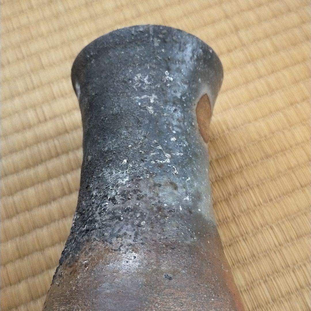 備前焼 金重まこと作 窯変花入れ