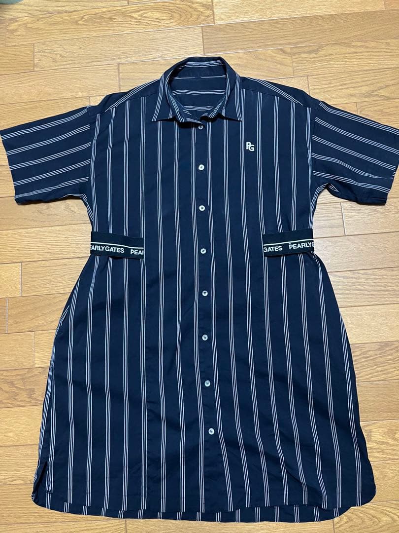 パーリーゲイツ ワンピース 先染 オックス ストレッチ ストライプ ゴルフウエア