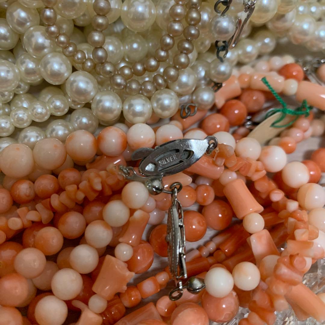も*し様 アクセサリー　おまとめ　セット　パール　珊瑚　琥珀　天然石