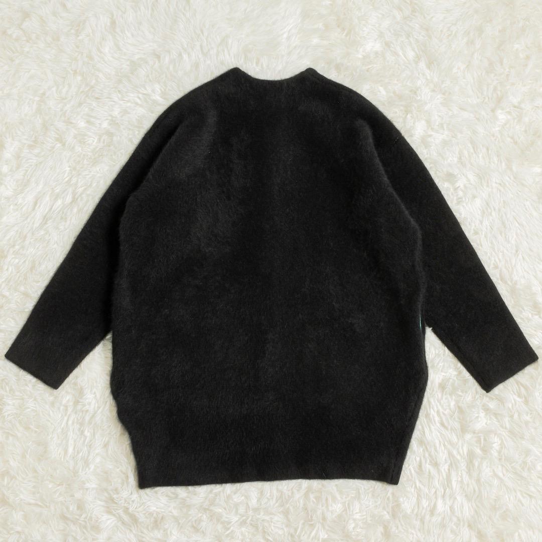 未使用 ELENDEEK ラクーンミックスダブルカーディガン ブラック ブルー