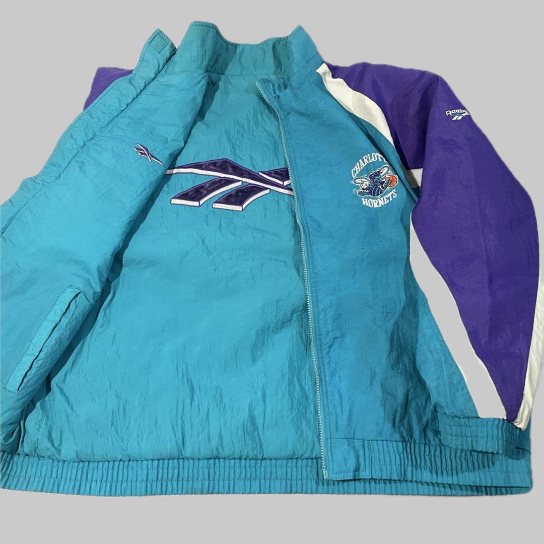 【リバーシブル】90sリーボックNBA シャーロット・ホーネッツ中綿JKT/L