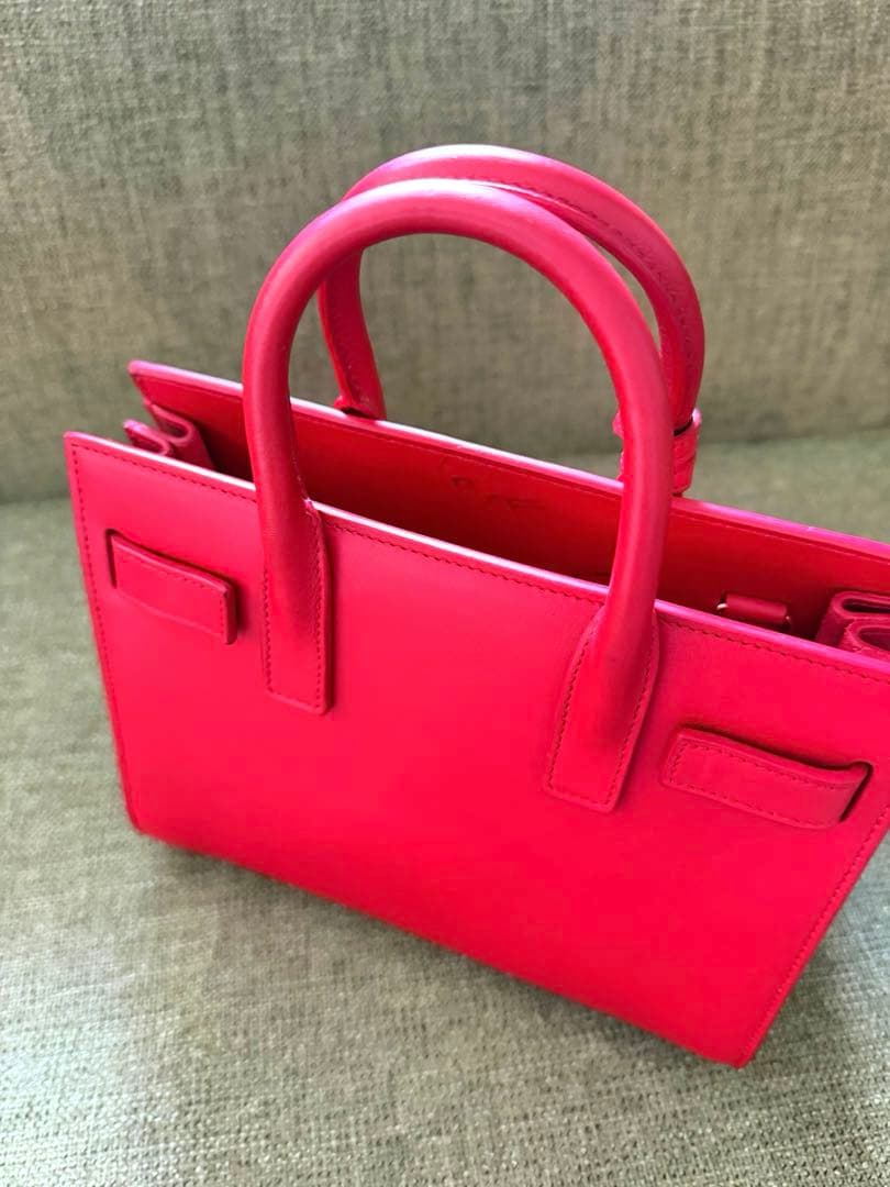 SAINT LAURENT 赤 レザー ハンドバッグ