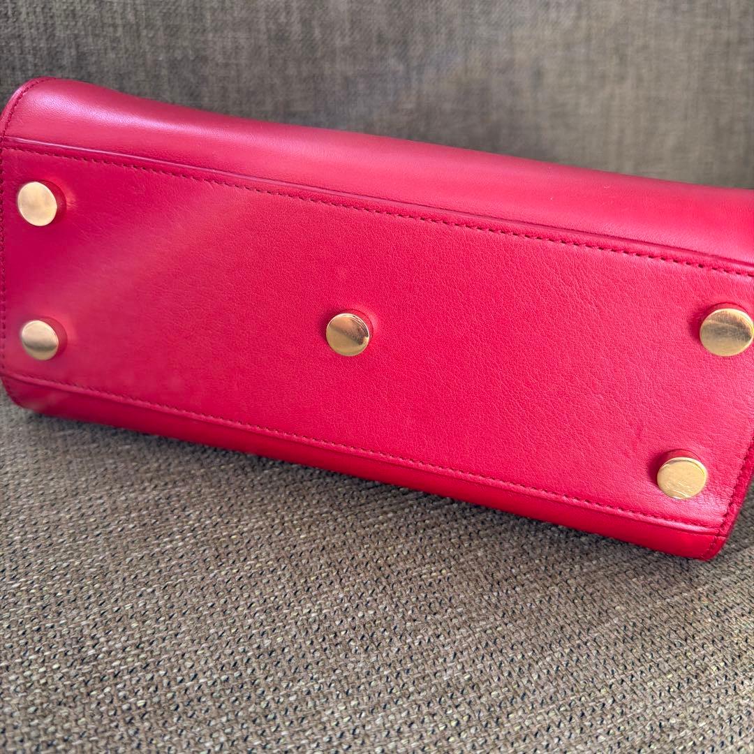 SAINT LAURENT 赤 レザー ハンドバッグ