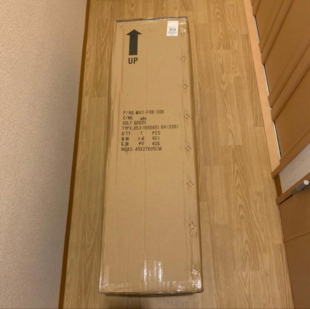 パーリーゲイツ　キャスター付きボーダー柄キャディバッグ ネイビー