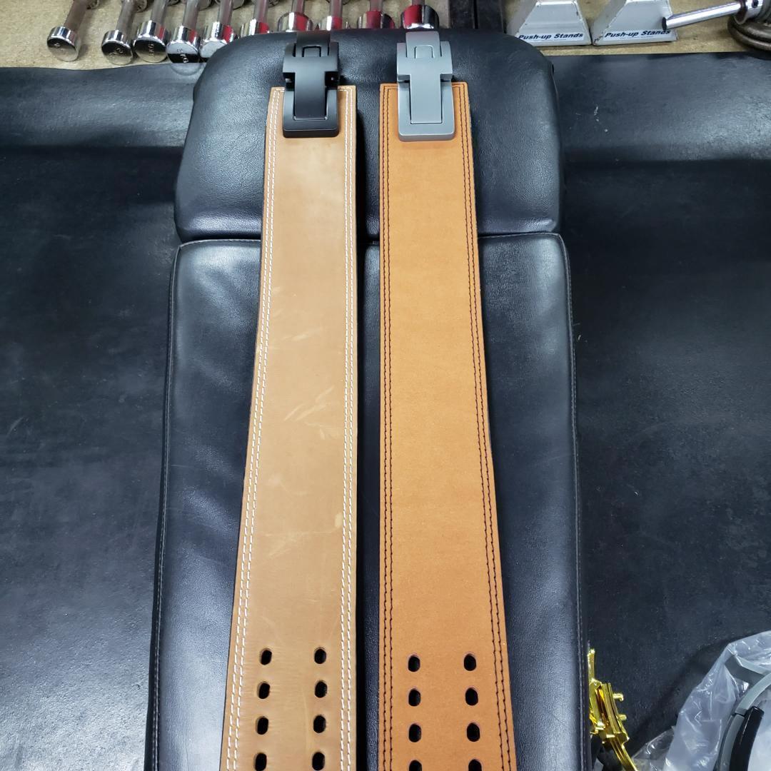 レバーアクションベルト パワーベルト茶 ワンタッチ可変式13ｍｍ Mサイズ