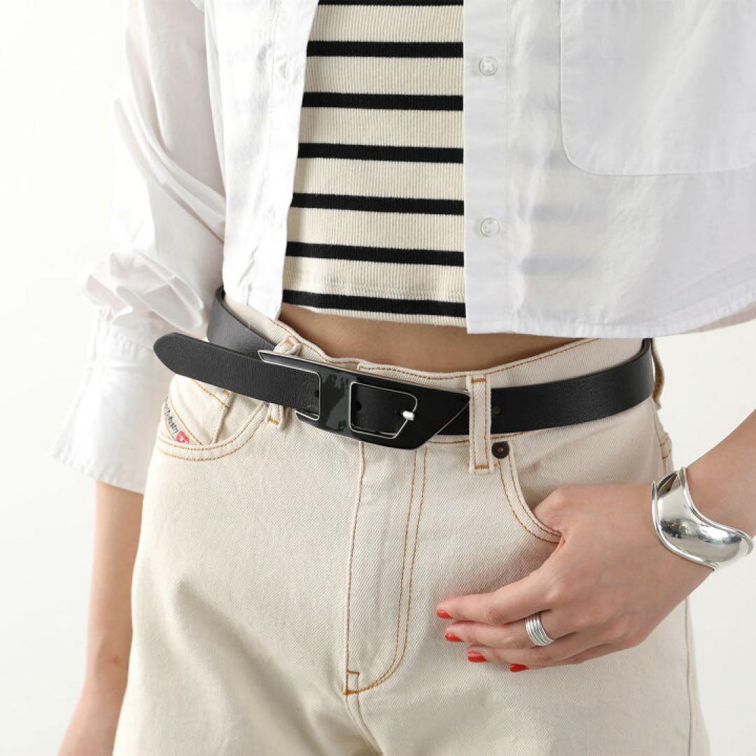 DIESEL ディーゼル ベルト B-DLOGOバックル レザー ロゴ ナロー