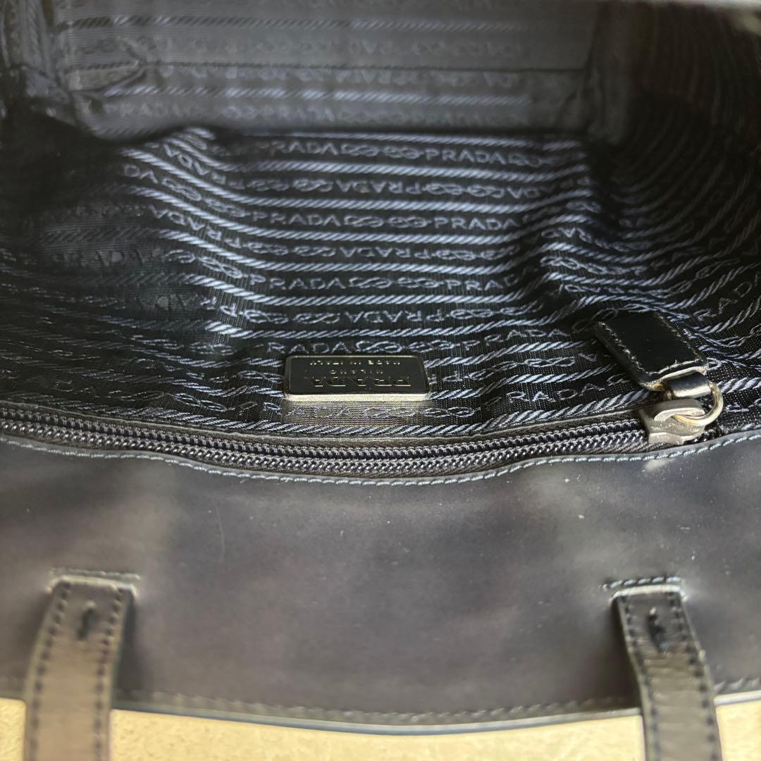 PRADA　プラダ　トートバッグ　手提げ　鞄　パテントレザー　紺　収納袋