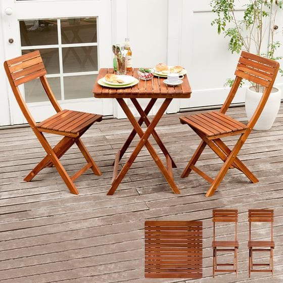 アカシア製ガーデンテーブル・チェアセット
