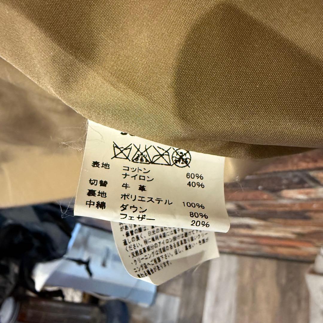 SUGAR CANE コットンニューロン　レザーヨーク　ダウンジャケット　レッド