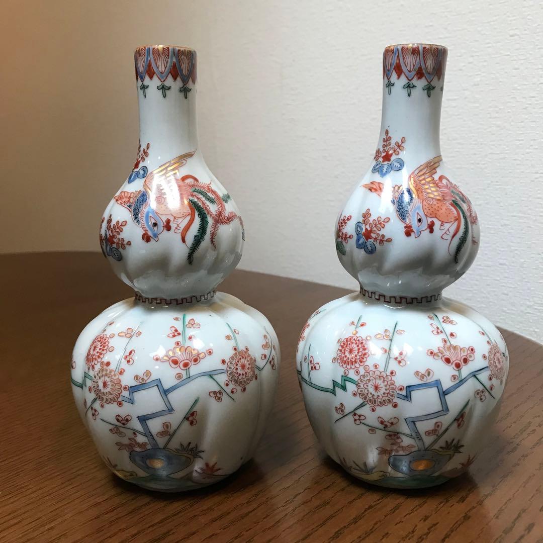 柿右衛門様式　古伊万里　有田焼　徳利　瓢型19cm