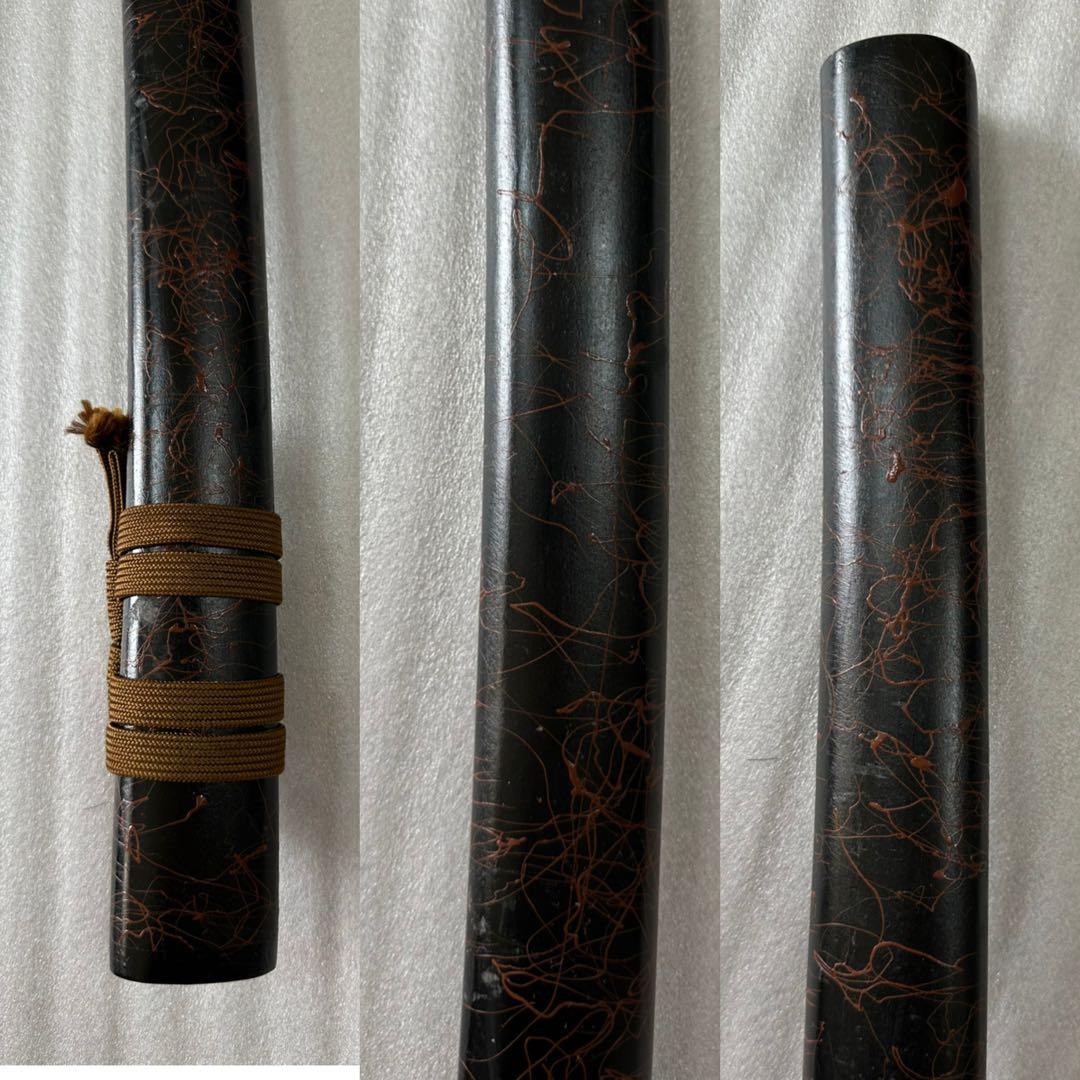 模造刀 打刀 脇差 2点セット 黑茶鞘 鞘付き長さ約69/102cm 26A21