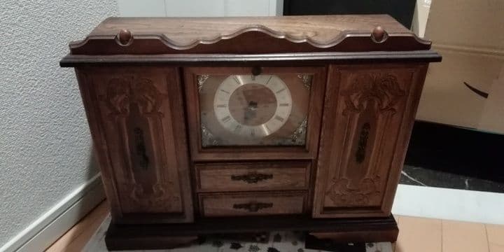 時計付きアンティーク小物入れ