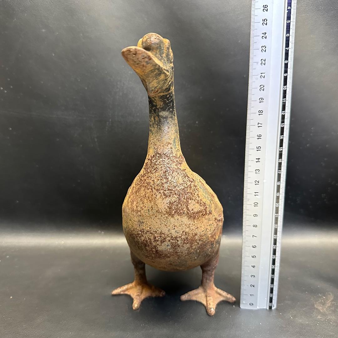 ♡※前Db1006 ヴィンテージ アイアンアヒル 置物 装飾品 2点セット