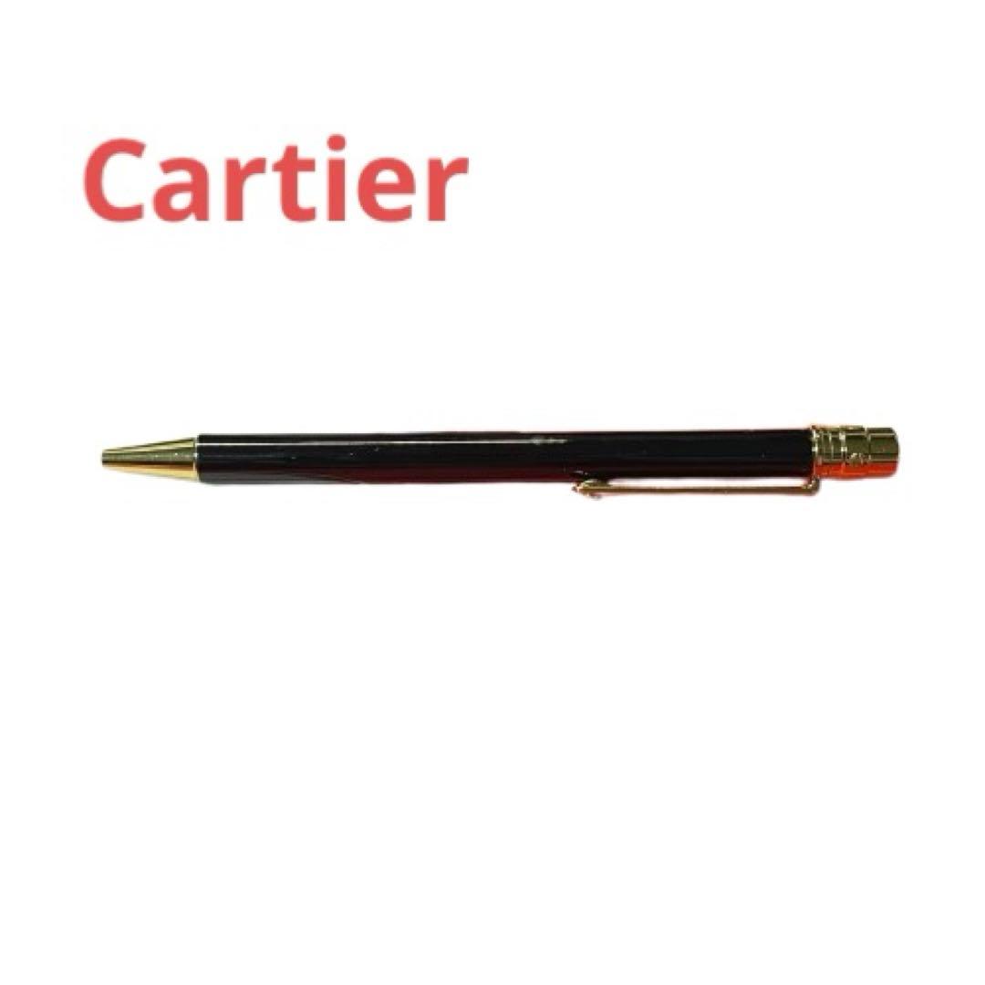 Cartier カルティエ　ボールペン ブラック ゴールドトリム
