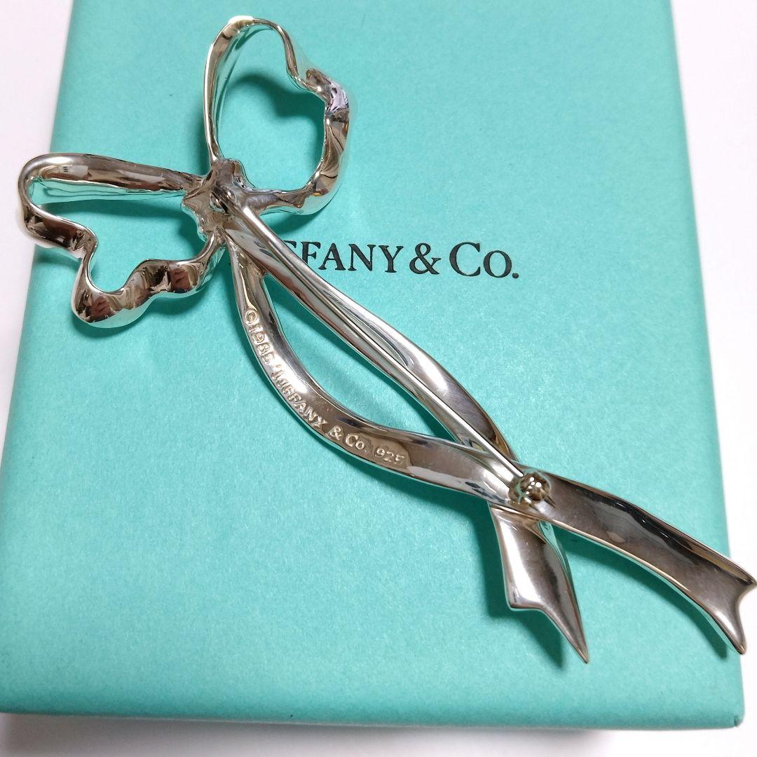 TIFFANY ティファニー リボンブローチ シルバー ラージサイズ