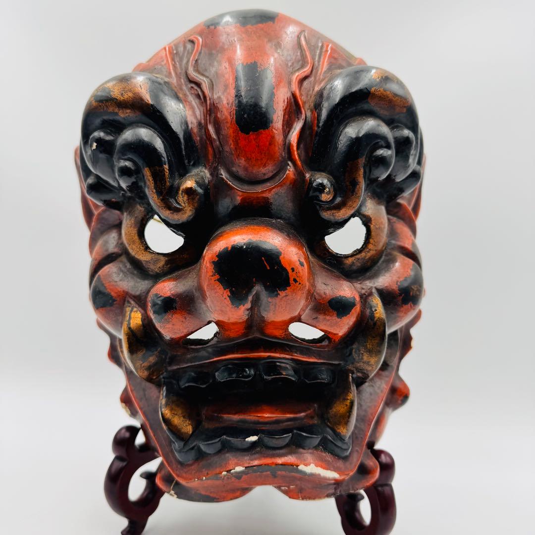 追儺鬼 鬼の面 神楽面 能面 木彫 お面 飾り面 魔除け お祭り 日本伝統
