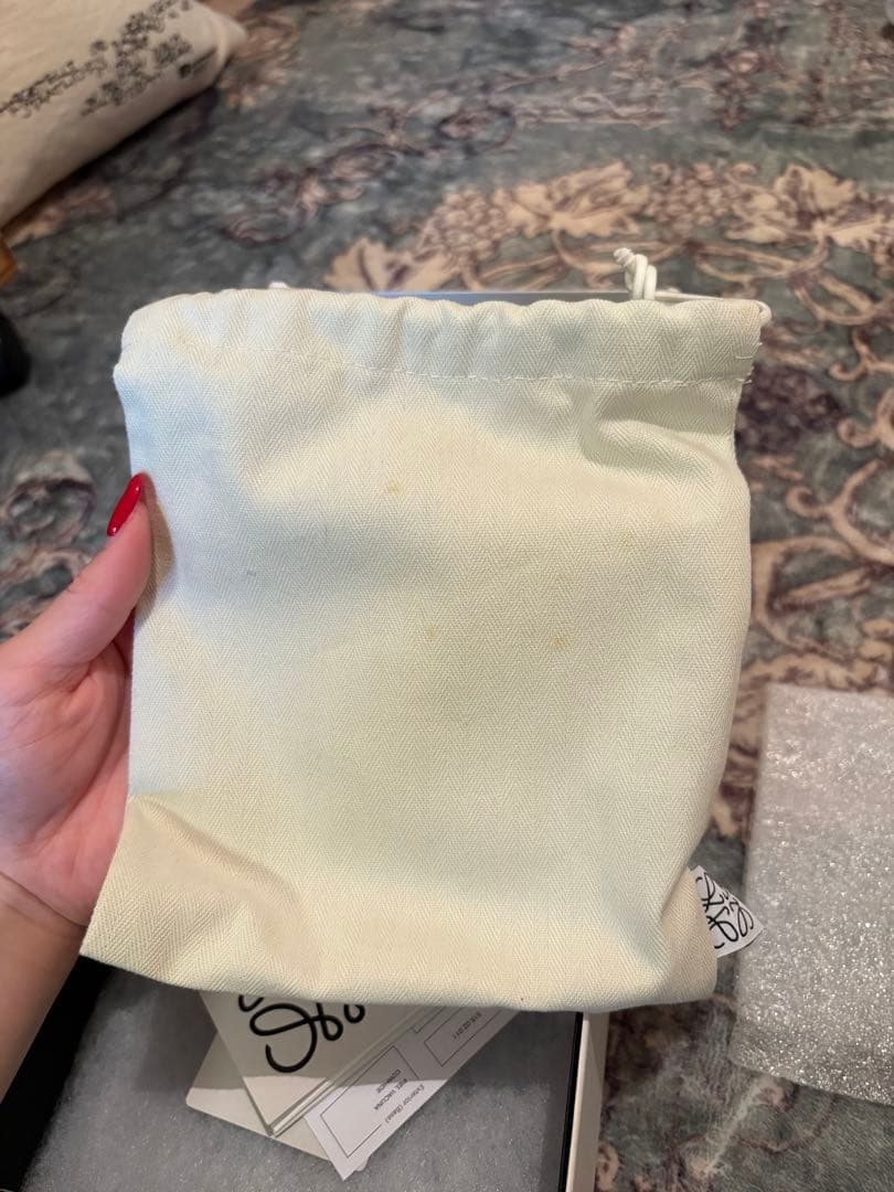 LOEWE レザーベルト ブラック シルバーアナグラム サイズ100