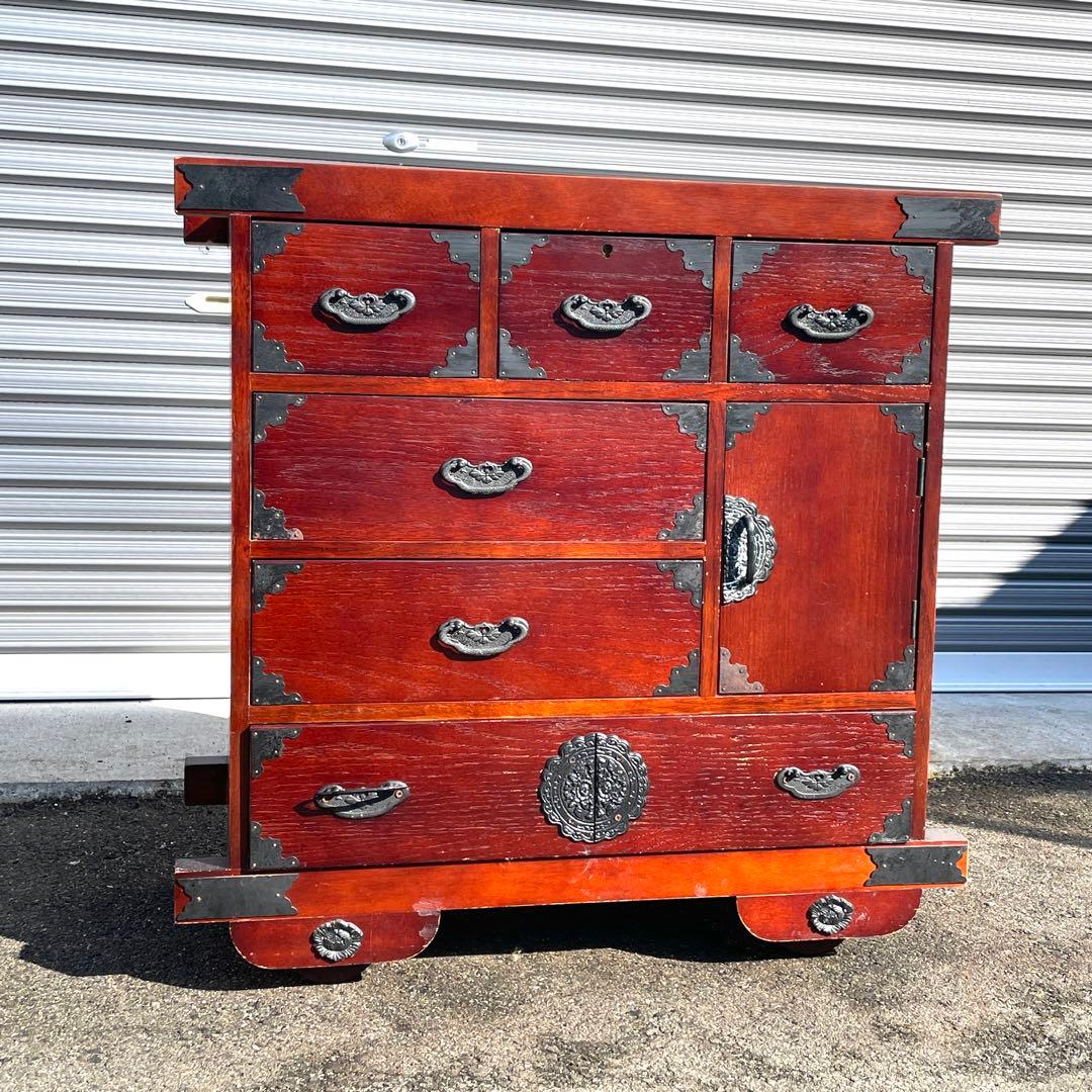 アンティーク キャスター付き 箪笥 車箪笥 キャビネット レトロ