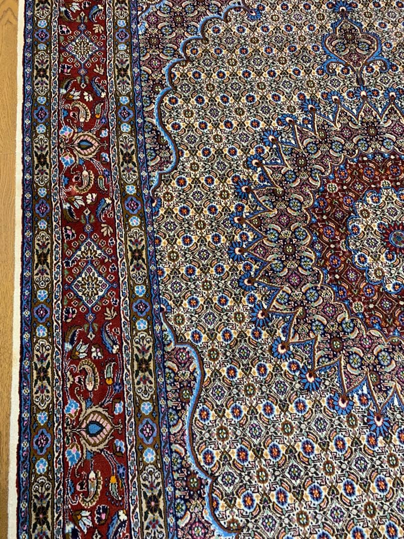 送料込み！　ペルシャ絨毯 イラン シルク 307×197