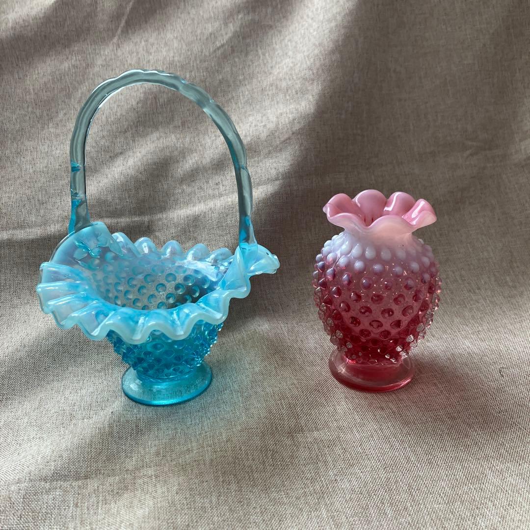 フェントン　アメリカ　ビンテージ　バスケット　ホブネイル