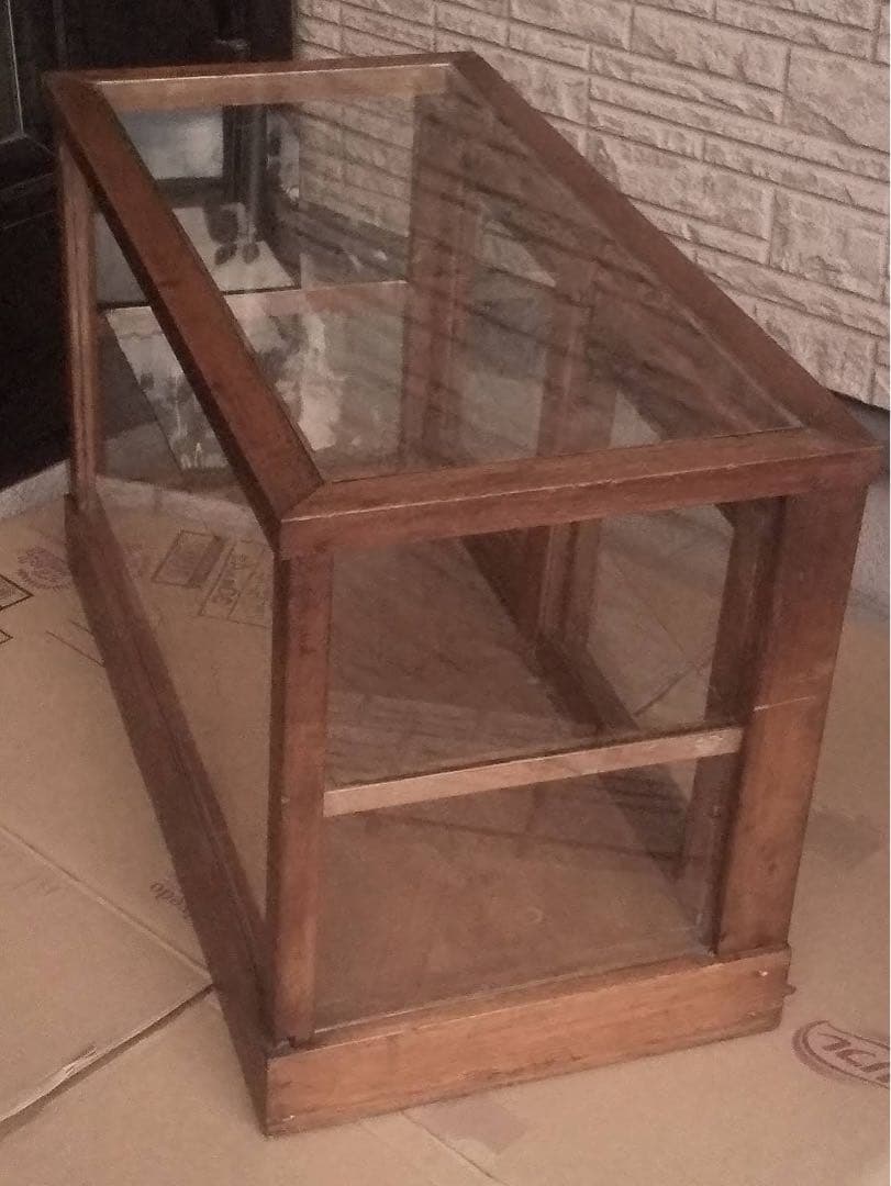 木製ガラス2段ショーケース