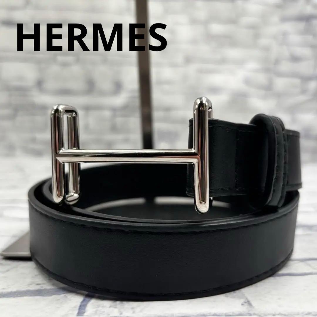 希少美品✨ エルメス ベルト コンスタンス Hバックル 黒 シルバー金具