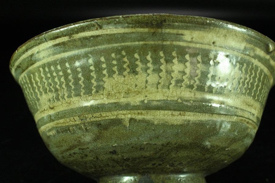 茶道具 真清水蔵六作 古三嶋写 茶碗 桂又三郎 書付(K-YC558)