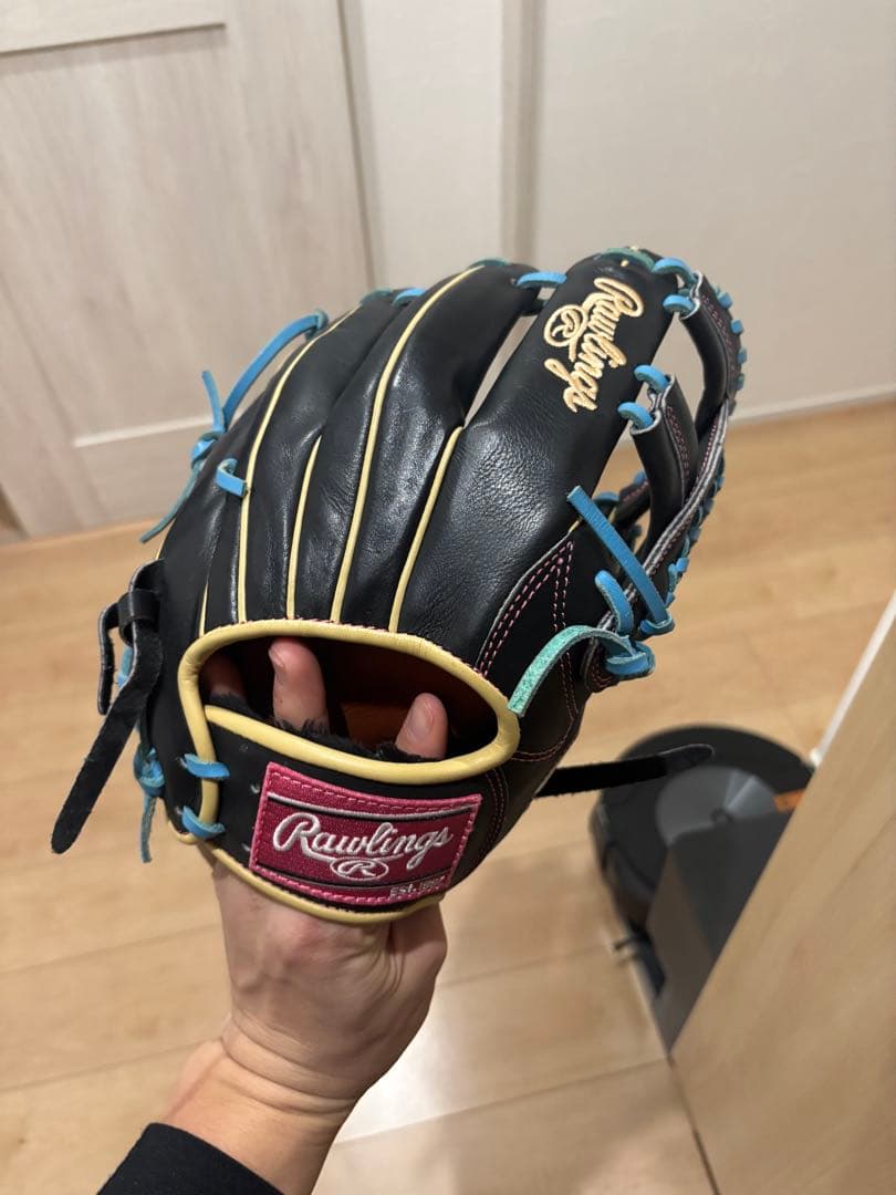 Rawlings 軟式グローブ 黒/青/黄色
