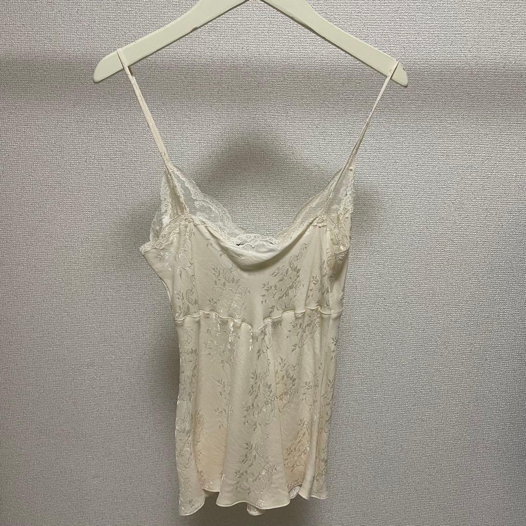 Christian Dior シルクレースキャミソール アイボリー 36