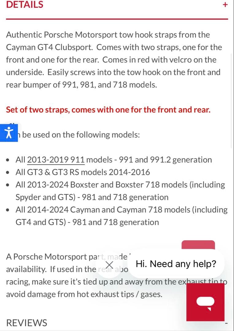 OMP 牽引フック　ポルシェ911 718 Manthey Racing純正