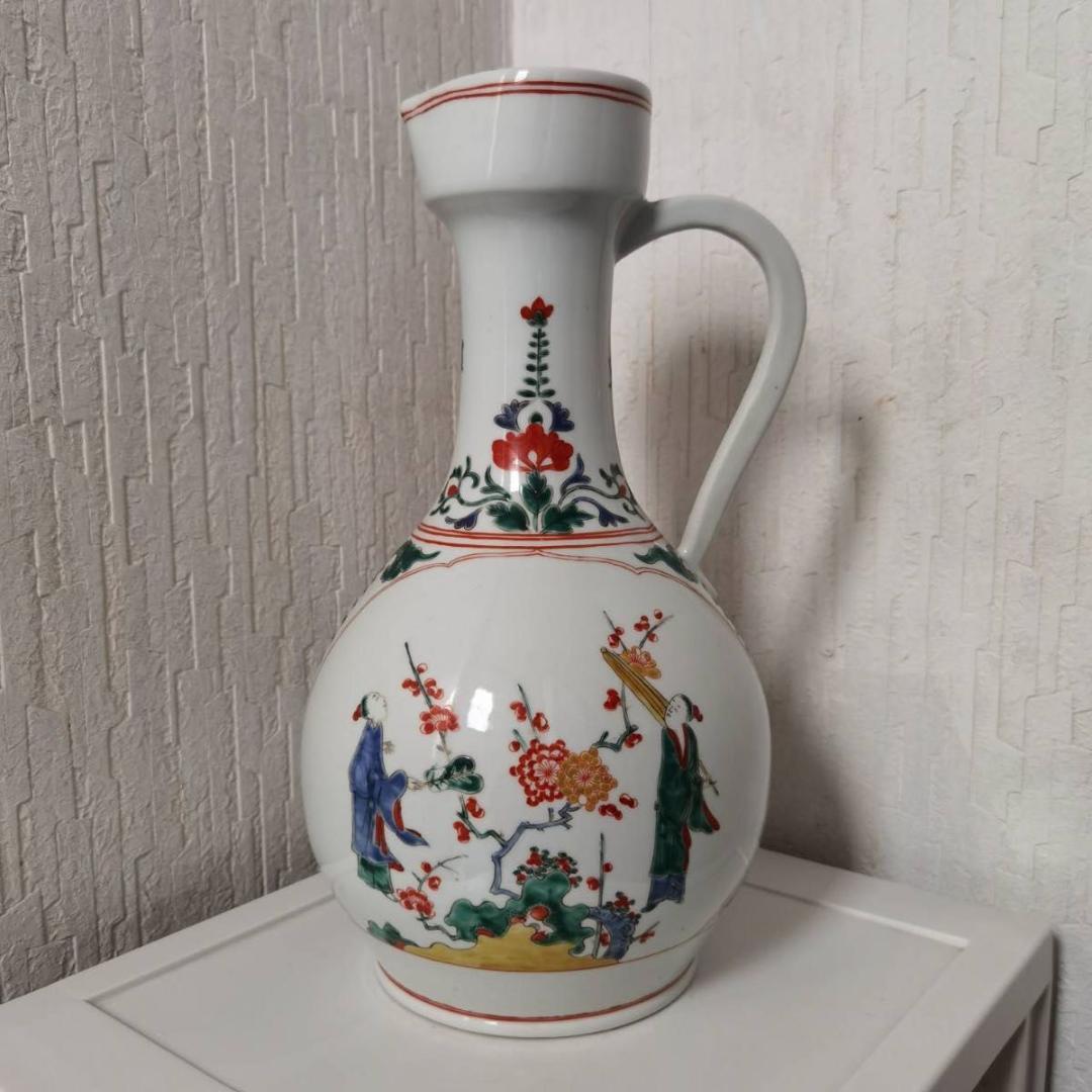 柿右衛門様式　花鳥文花瓶　高さ35cm 共箱付き　骨董品　壺