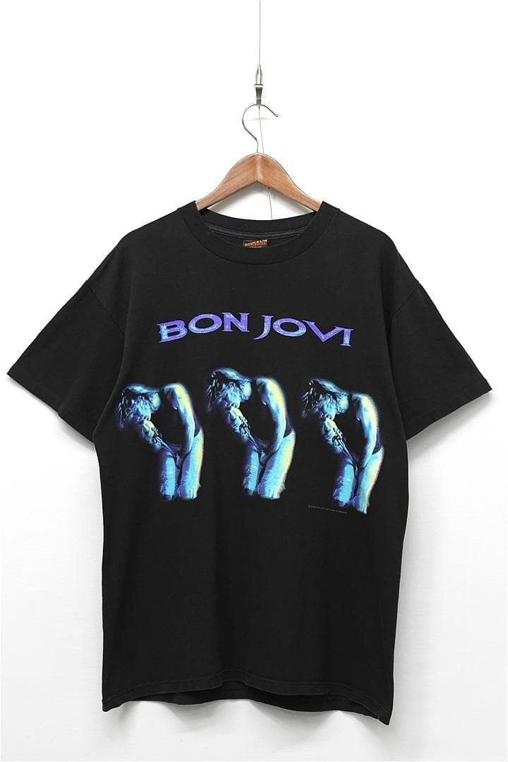 S327/USA製 90s BON JOVI Tシャツ シングルステッチ L 黒