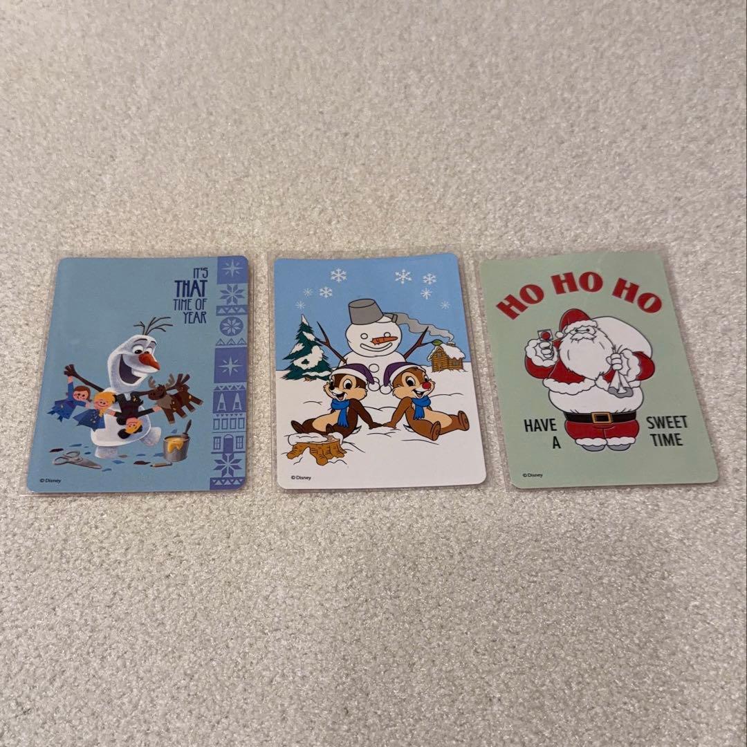 じゃんけんカード　クリスマス　オラフ　チップとデール　ベイマックス　3枚セット