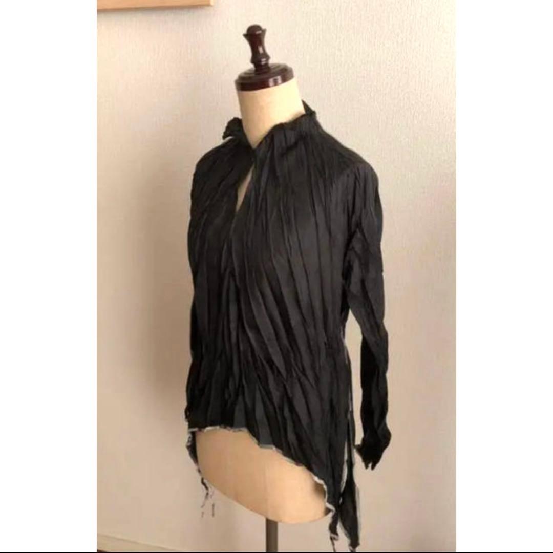 希少✨PLEATS PLEASE シワ加工　フリンジシャツ変形トップス