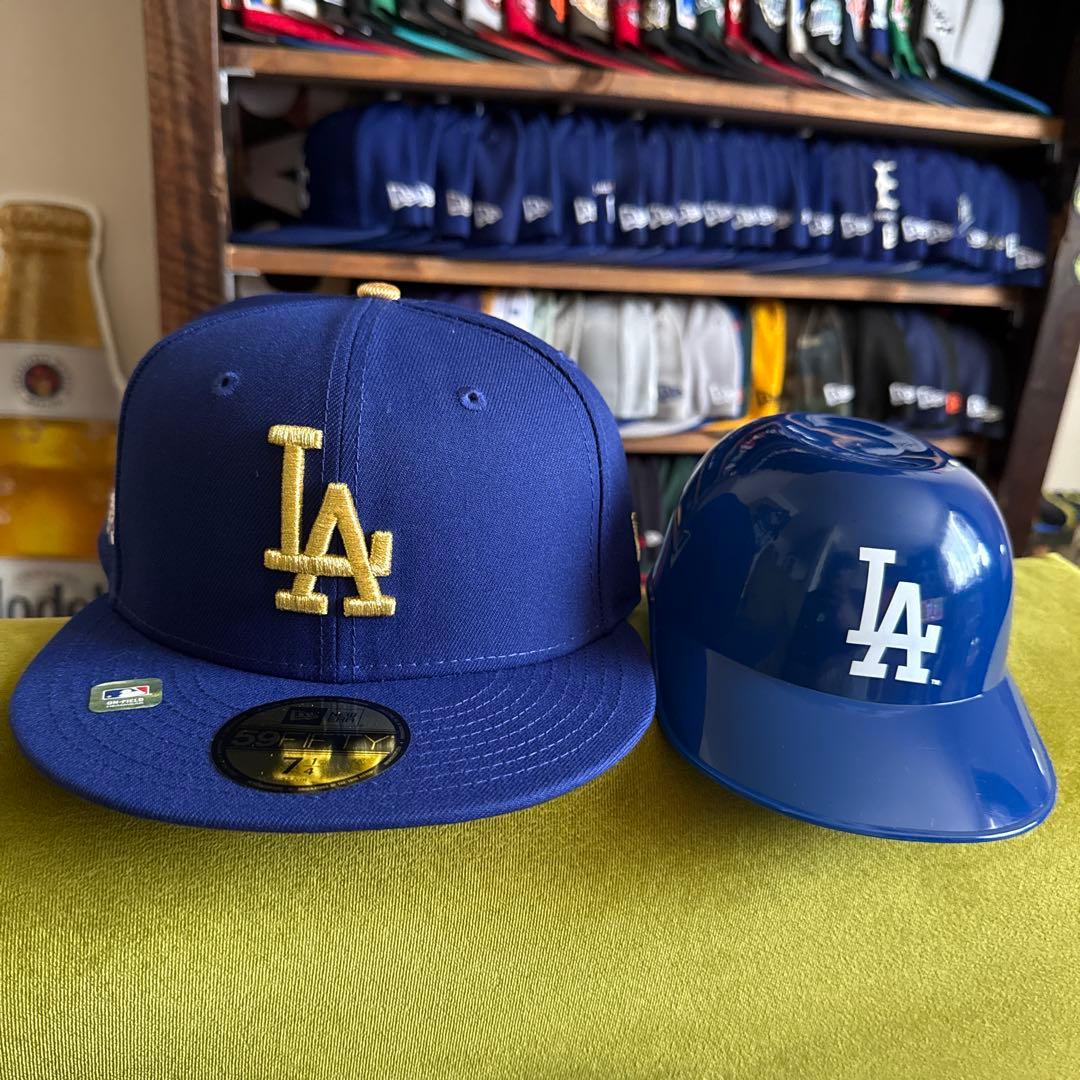 ドジャース　ニューエラ　7 3/8 ゴールドオマケ付き！　ワールドシリーズ