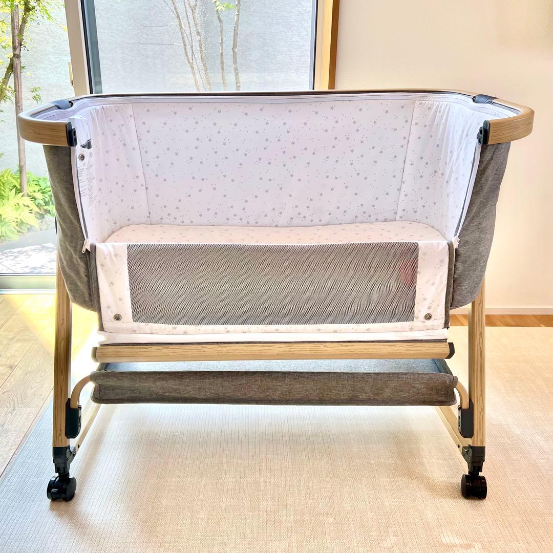 【美品】折りたたみ ベビーベッド 添い寝　軽量