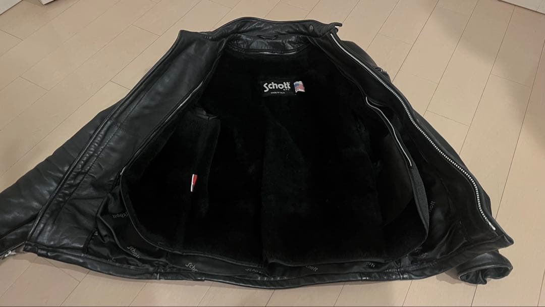 Schott ブラック レザー ジャケット サイズ34