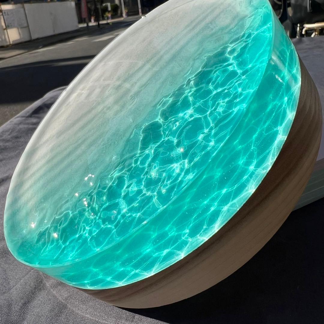 【波紋アート⑳】レジンアート／15cmまる型／枠なし