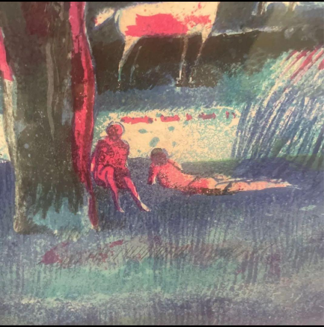 ポール・ギアマン、「休息」、額装画、状態良好、送料無料