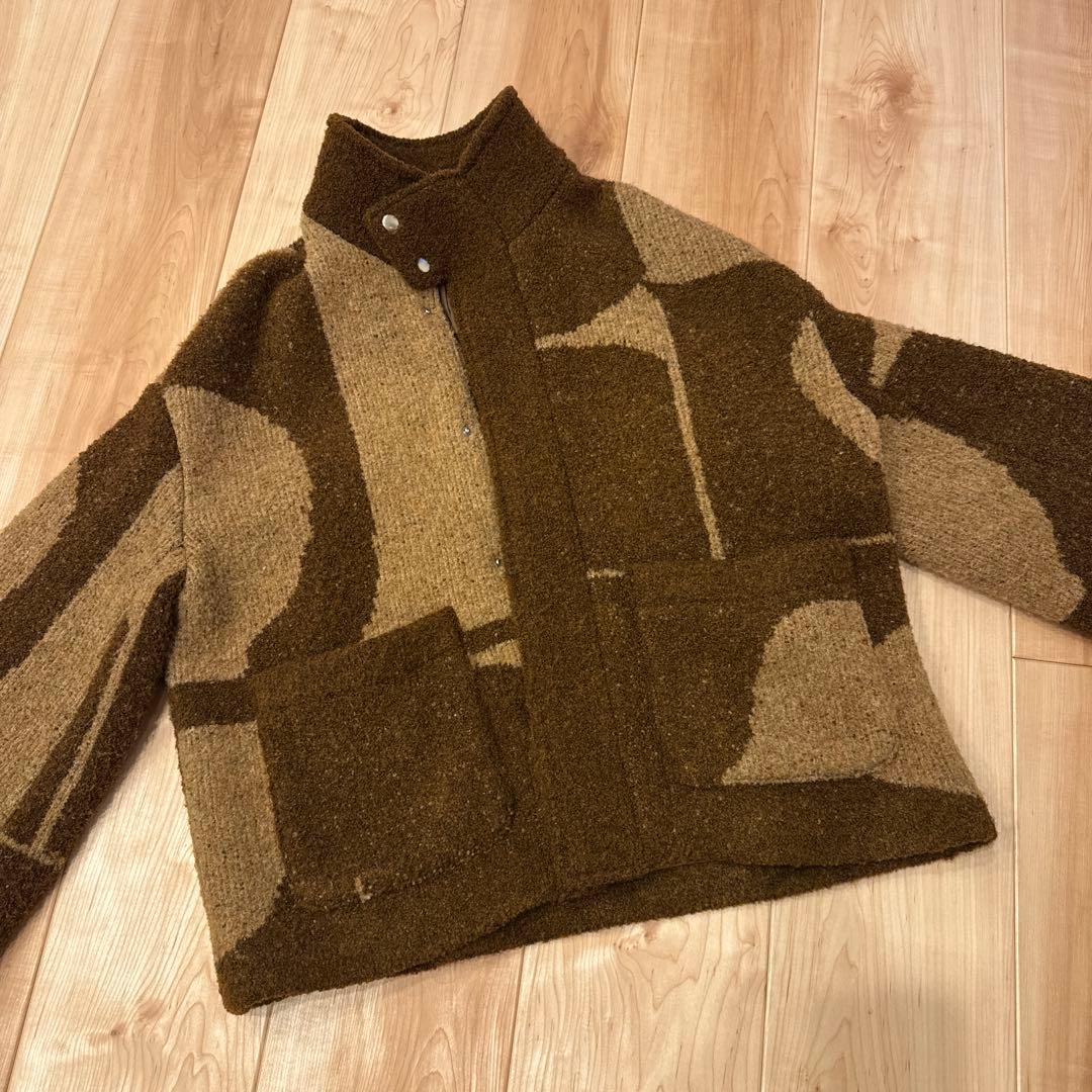 knuth marf unique nep knit jacket ブラウン