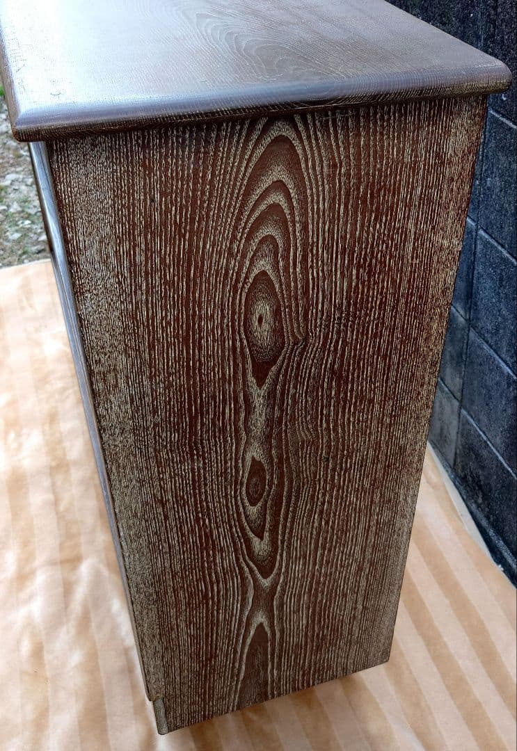 木製 飾り棚 ガラス戸 引出し キャビネット 昭和レトロ アンティーク 茶棚 箱