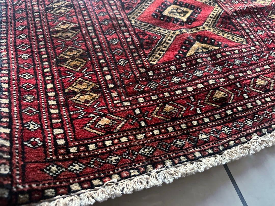 120×71 ヴィンテージラグ　手織ラグ