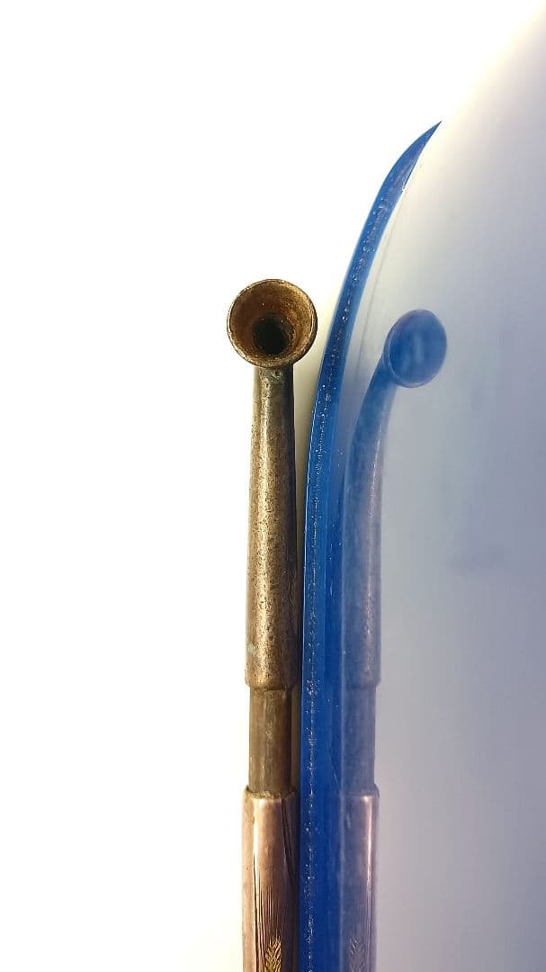 【彫金細工煙管】銅製彫金極細短筒煙管