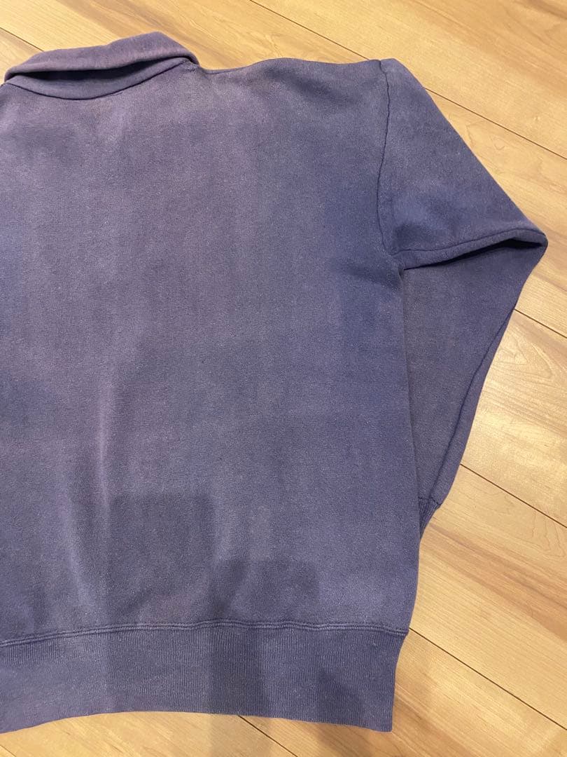 60s champion ハーフジップ　ランタグ　ナス紺　グッドフェード　大きめ